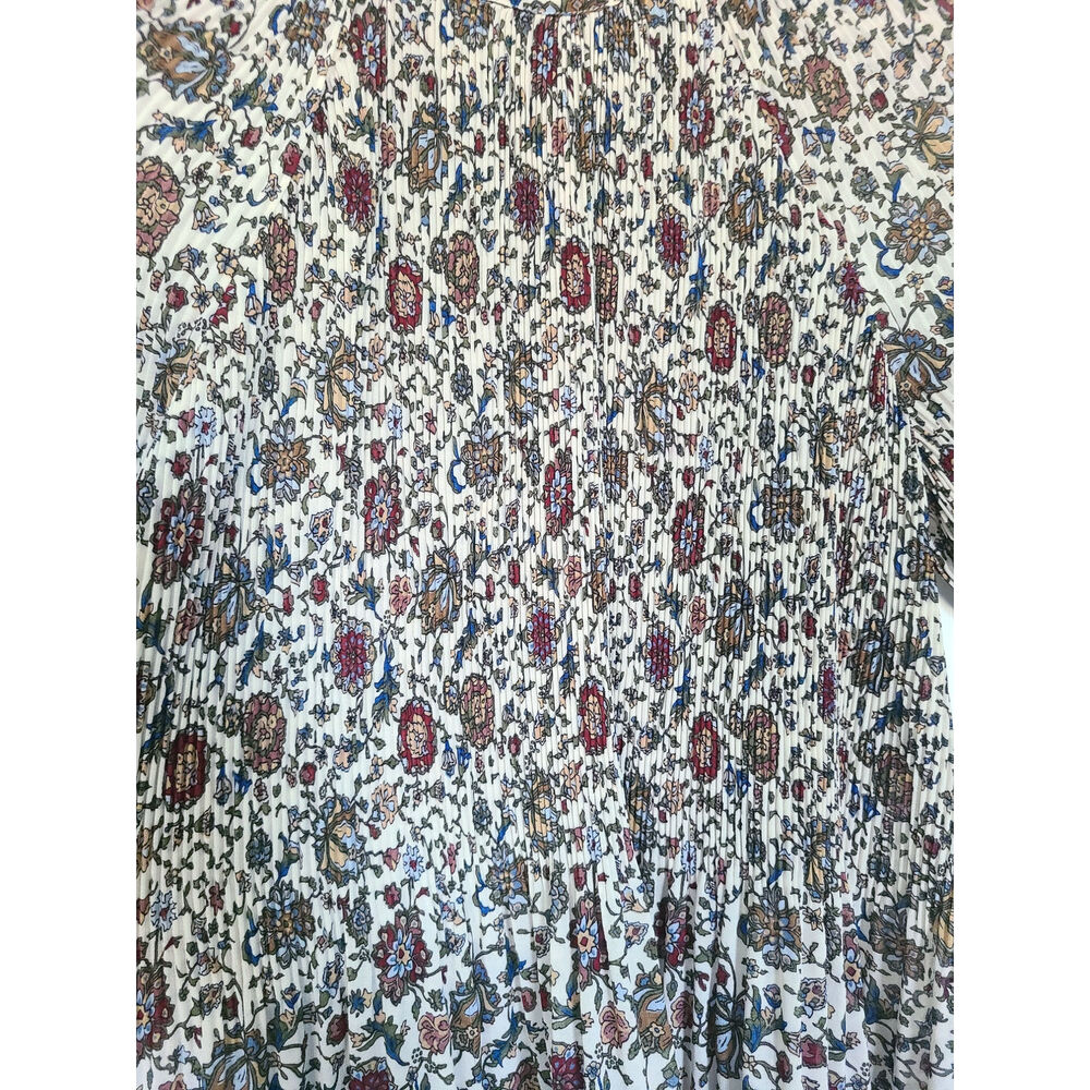 Veronica Beard Lewin Vine Floral Smocked Blouse Top Whitestone Multi Size 10 (M) - Picture 6 of 9
